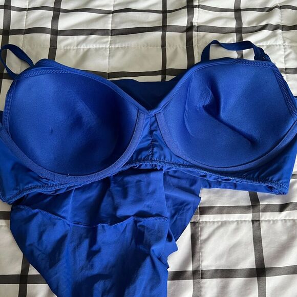 NWT CoCo Reef Swim Blue Babydoll Twist Tankini 16 40C - Picture 8 of 8